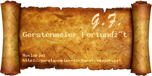 Gerstenmeier Fortunát névjegykártya